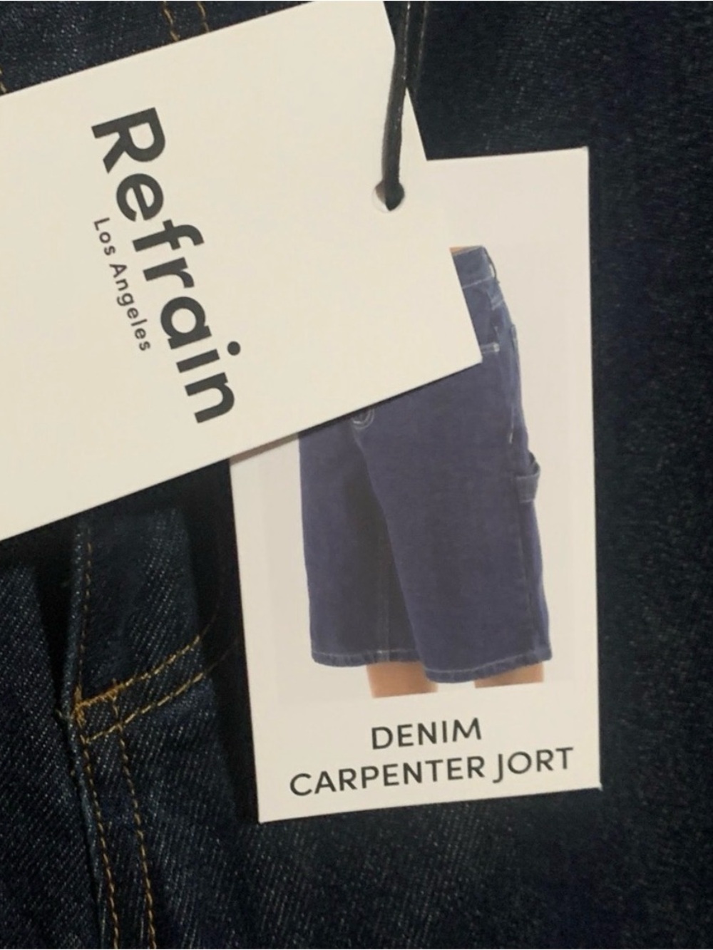 REFRAIN Denim Carpenter Shorts - Navy Blue